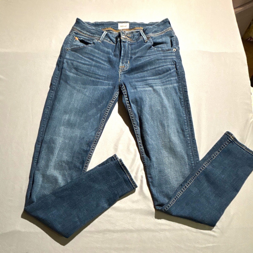 Hudson Womens Blue Skinny Jeans Flap Back Pockets Size 28 Stretch Denim